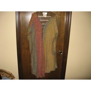 Womens Black Sheep Sweaters Multi Color Yarn Poncho Cape MADE IN USA Vintage OS